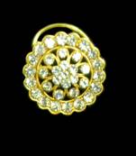 Designer Gold Plated Multi diamond nosering or nose pin