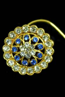 Designer Gold Plated Multi diamond nosering or nose pin