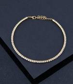 Gold diamond adjustable choker necklace