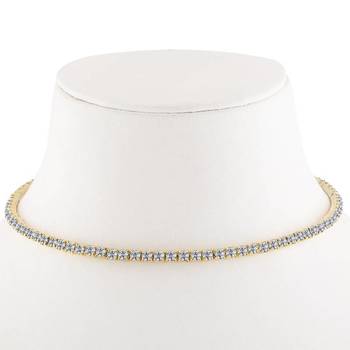 Gold diamond adjustable choker necklace 1