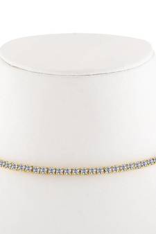 Gold diamond adjustable choker necklace