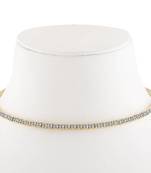 Gold diamond adjustable choker necklace
