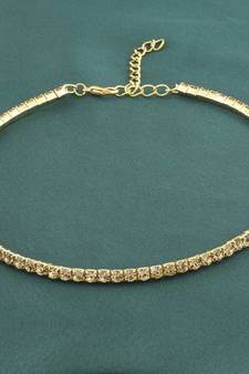 Gold diamond adjustable choker necklace