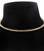 Gold diamond adjustable choker necklace