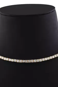 Gold diamond adjustable choker necklace