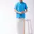 Blue plain silk  men shirt & mundu