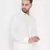 White plain silk  men shirt & mundu
