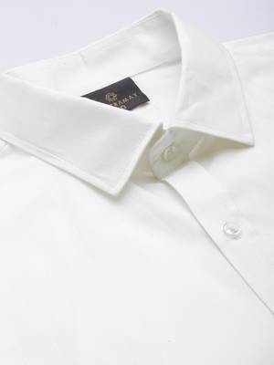 Vastramay Men's White And White Pure Cotton Shirt And Mundu 2