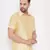 Gold plain silk  men shirt & mundu