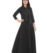 Black Solid Pattern Art Silk Readymade Blouse