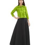 Parrot Green Solid Pattern Art Silk Readymade Blouse