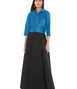 Turquoise Solid Pattern Art Silk Readymade Blouse