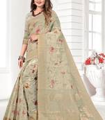 Beautiful Zari Weaving Digital Printed Organza Saree