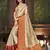 Beige woven banarasi silk saree with blouse