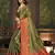 Green woven banarasi silk saree with blouse