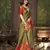 Green woven banarasi silk saree with blouse