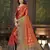 Red woven banarasi silk saree with blouse
