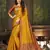 Yellow woven banarasi silk saree with blouse