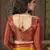 Yellow woven banarasi silk saree with blouse
