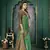 Green woven banarasi silk saree with blouse