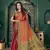 Red woven banarasi silk saree with blouse
