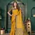 Yellow woven banarasi silk saree with blouse