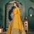 Yellow woven banarasi silk saree with blouse