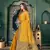 Yellow woven banarasi silk saree with blouse