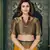Yellow woven banarasi silk saree with blouse