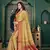 Beige woven banarasi silk saree with blouse