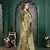 Green woven banarasi silk saree with blouse