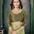 Green woven banarasi silk saree with blouse