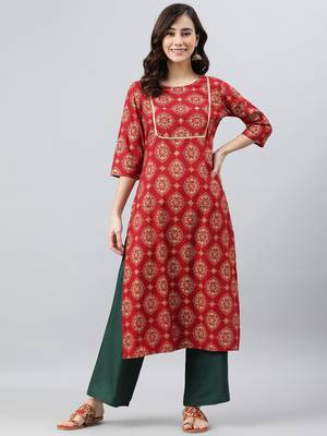 Maroon geometric print rayon salwar 2