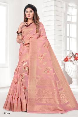 Beautiful Zari Weaving Digital Printed Organza Saree 1