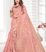 Beautiful Zari Weaving Digital Printed Organza Saree