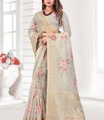 Beautiful Zari Weaving Digital Printed Organza Saree