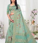 Beautiful Zari Weaving Digital Printed Organza Saree
