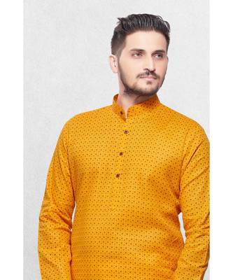 Mens Cotton Designer Printed Kurta 4