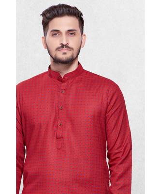 Mens Cotton Designer Printed Kurta 3