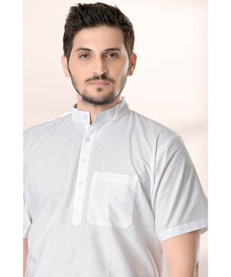 Mens Camric-Cotton Short Kurta (Comfort Wear) 4