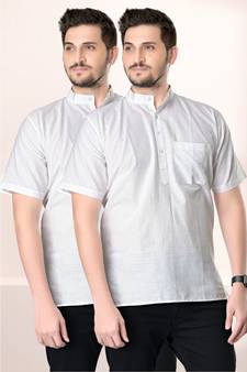 Mens Camric-Cotton Short Kurta (Comfort Wear)