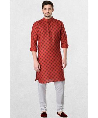 Mens Cotton Designer Printed Kurta 1