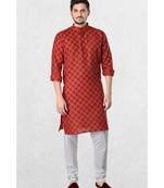 Mens Cotton Designer Printed Kurta