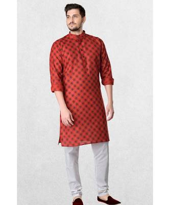 Mens Cotton Designer Printed Kurta 3