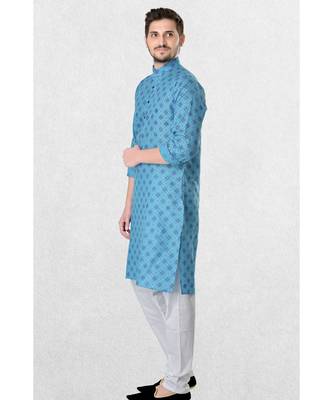 Mens Cotton Designer Printed Kurta 3