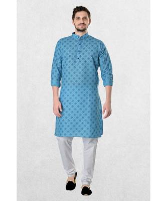 Mens Cotton Designer Printed Kurta 1