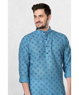 Mens Cotton Designer Printed Kurta 4
