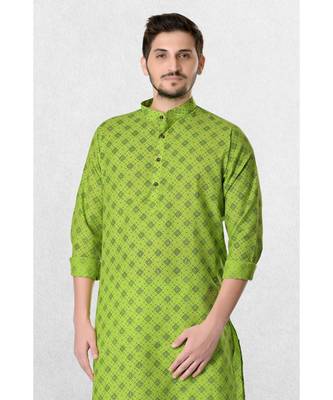 Mens Cotton Designer Printed Kurta 4