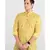 men's yellow printed short kurta
