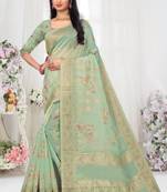 Beautiful Zari Weaving Digital Printed Organza Saree